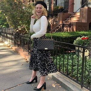 Leopard pleated skirt